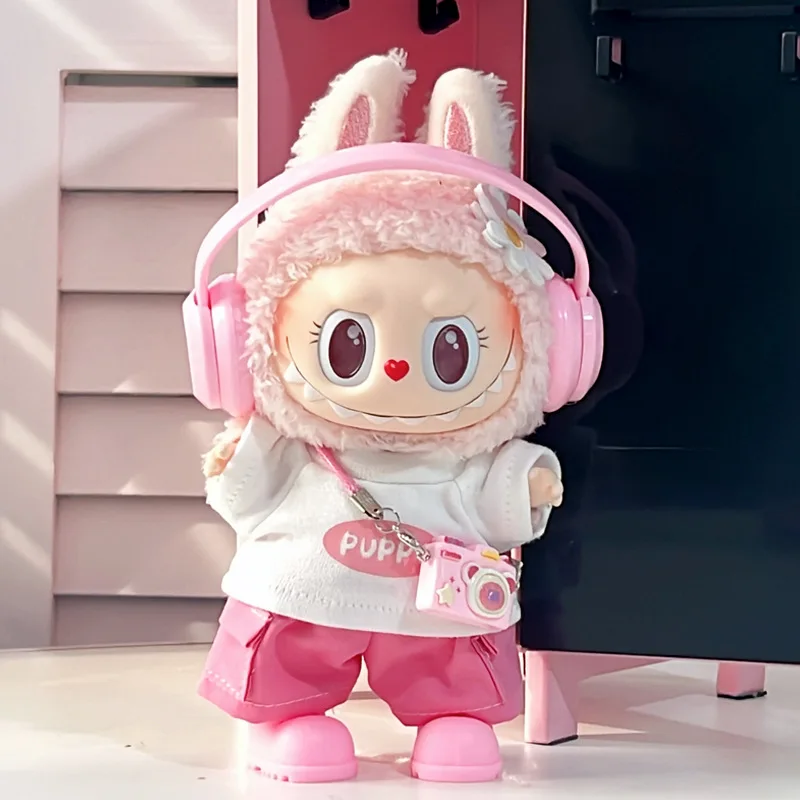 [No doll]For 17cm labubu Cute Decoration Little Cloths v1/v2/v3 baby clothes cool sweater doll can be worn for labubu accessorie image 6