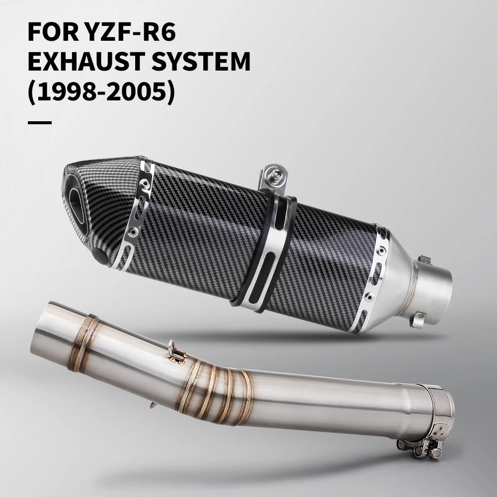 For YZF-R6 1998 - 2005 Motorcycle Exhaust Escape Modified Mid link pipe Moto Muffler Connect