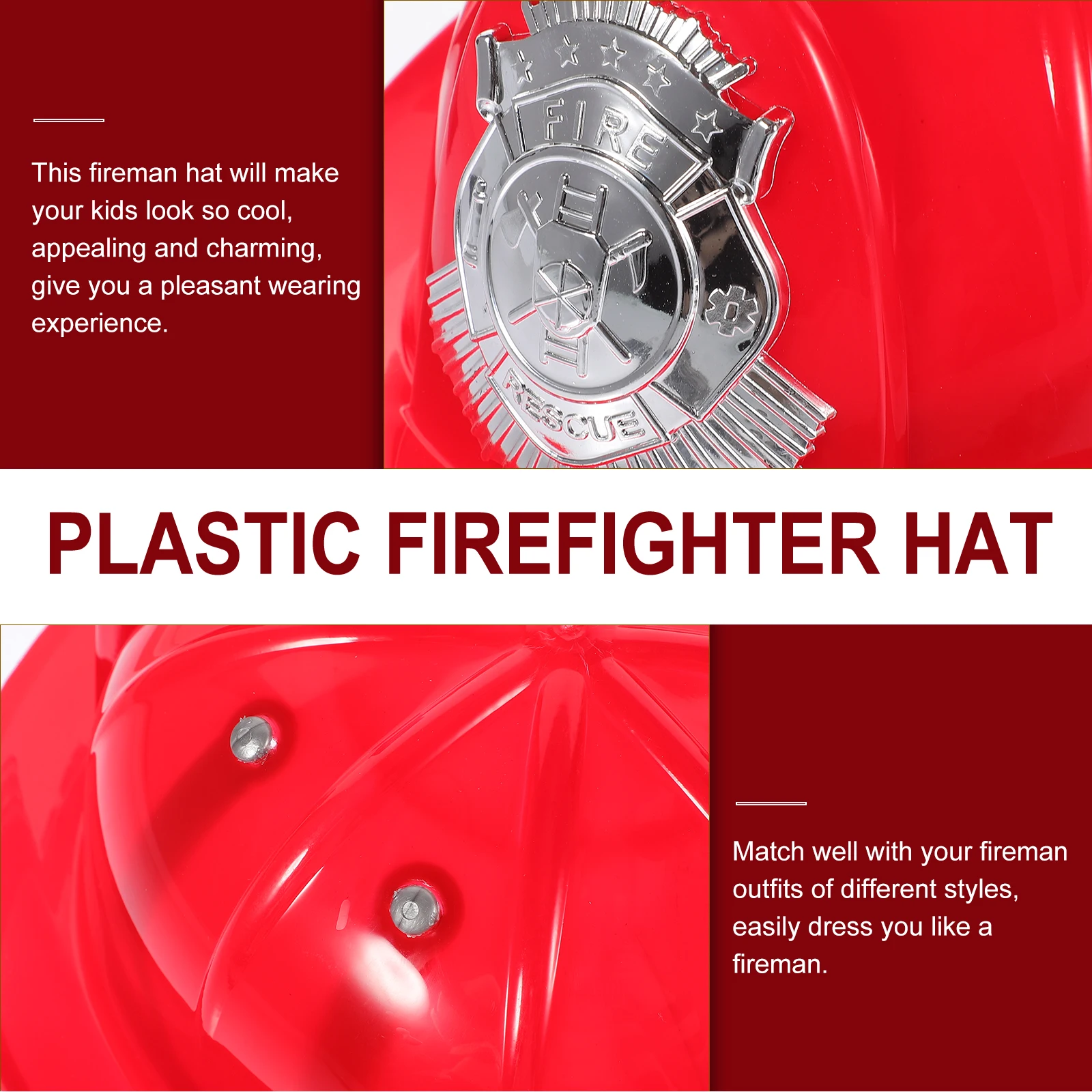 

Kids Fireman Hat Firefighter Cosplay Costume Accessory For Children Plastic Fireman Outfit Decorative Role