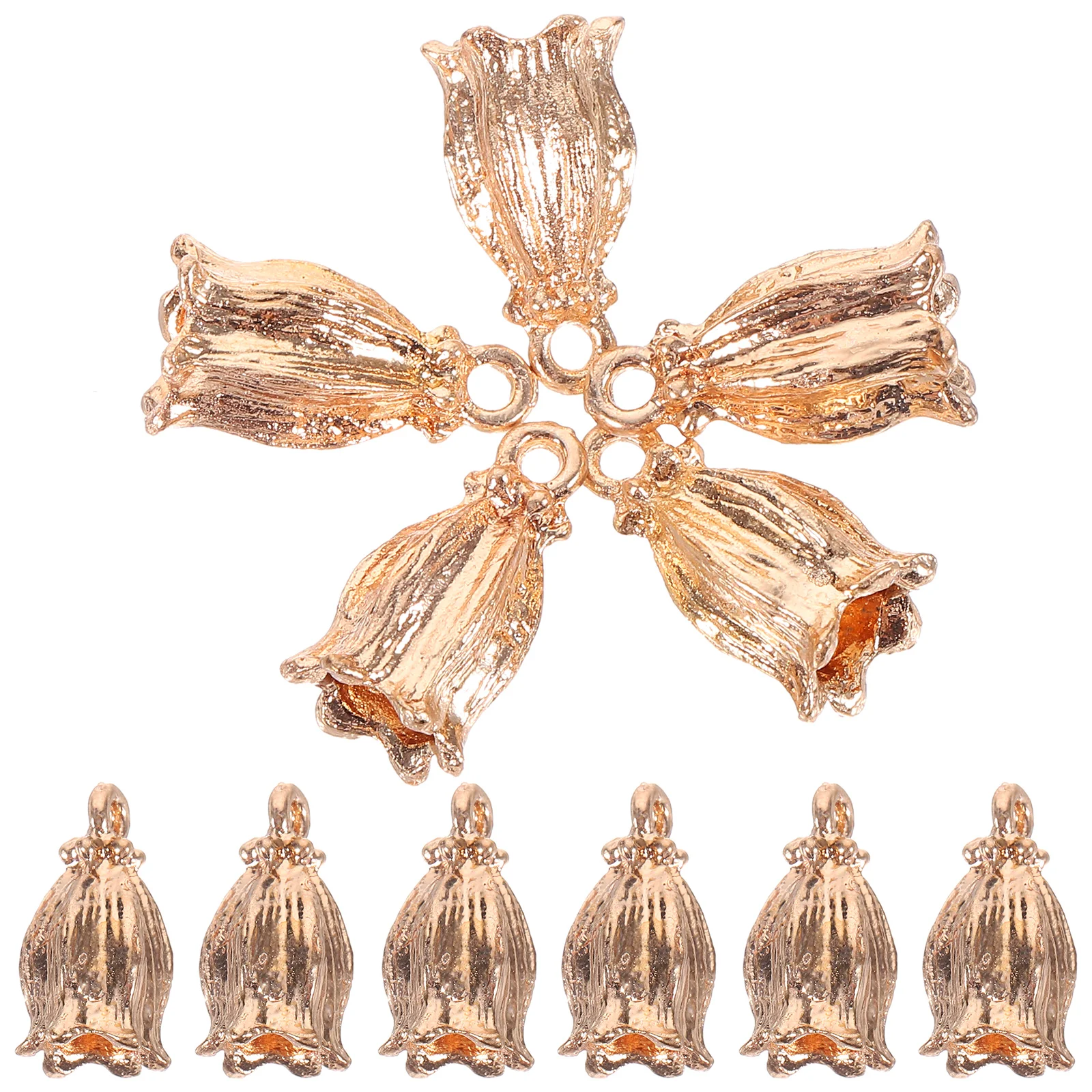 

20 Pcs Bell Flower Accessories Stable Alloy DIY Crafts Jewelry Making Lovely Pendant Charms Necklace Bracelet Dangle Sweater