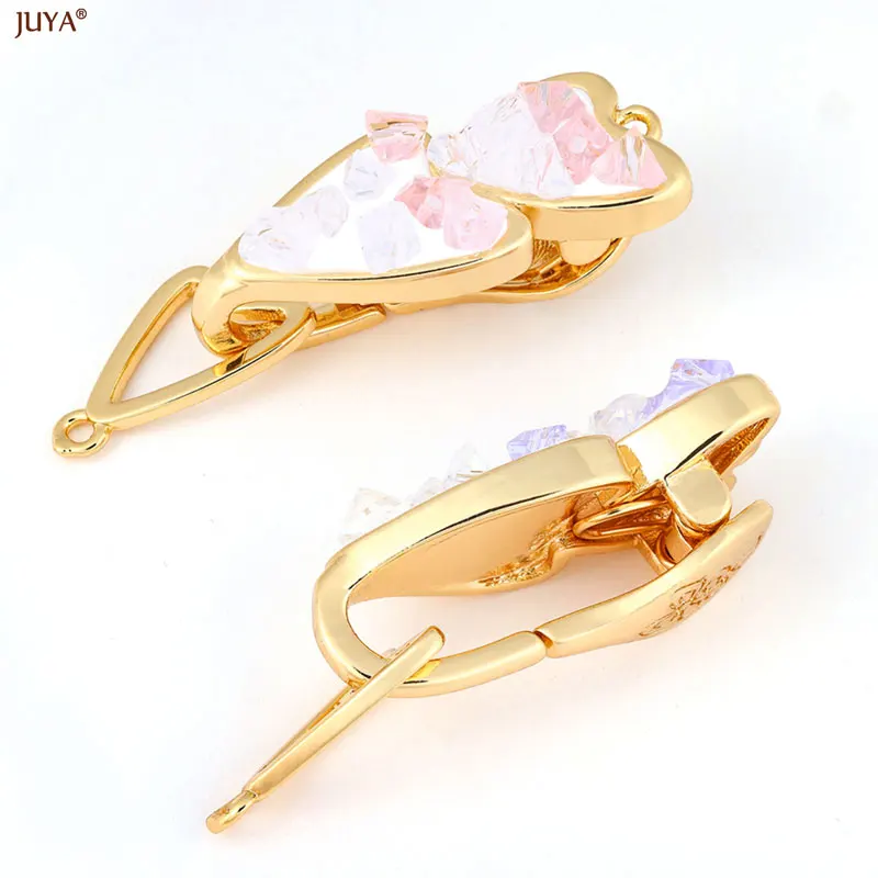 JUYA Crystal Flower Hook Connectors Clasps Fastener DIY Fashion Jewelry Making Accessories For Needlework Pearls Bracelets