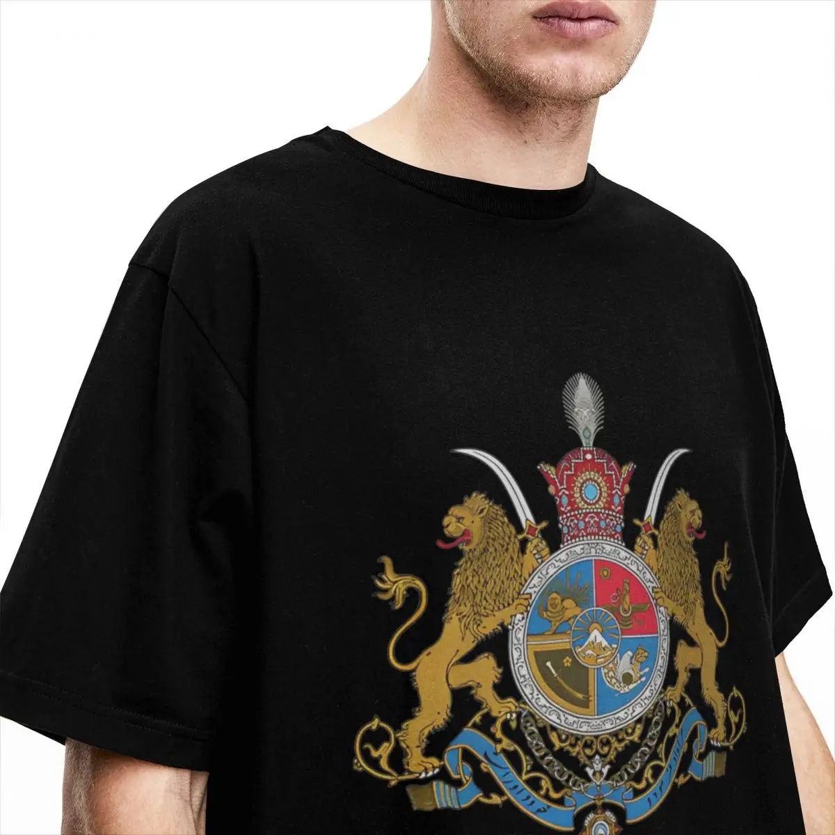 Men Sovereign Coat Of Arms Of Iran T Shirt Cotton Clothes Classic Short-Sleeve T Shirt O Neck Harajuku Print Tshirt Big Size 6XL