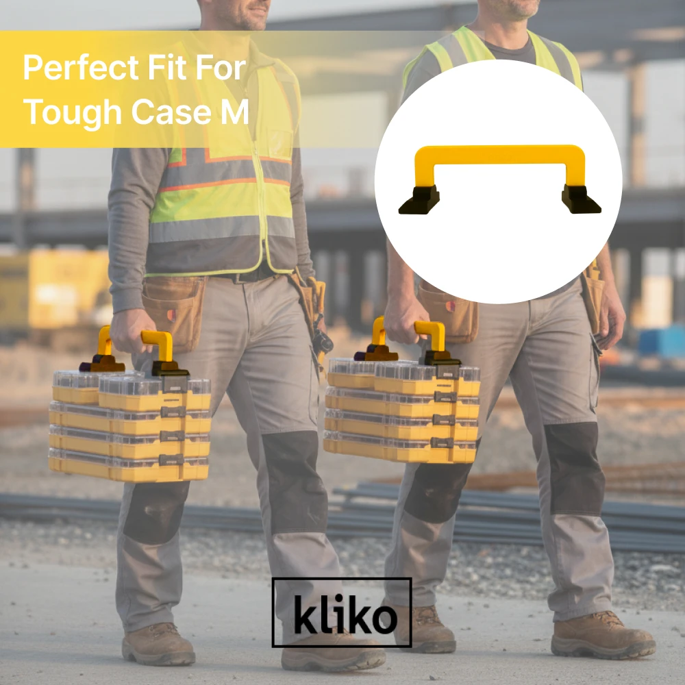 Image 4: Poignée de transport compatible avec la boîte de rangement d'outils empilable DEWALT Tough Case série M, poignée ergonomique en plastique facile à saisir, accessoire