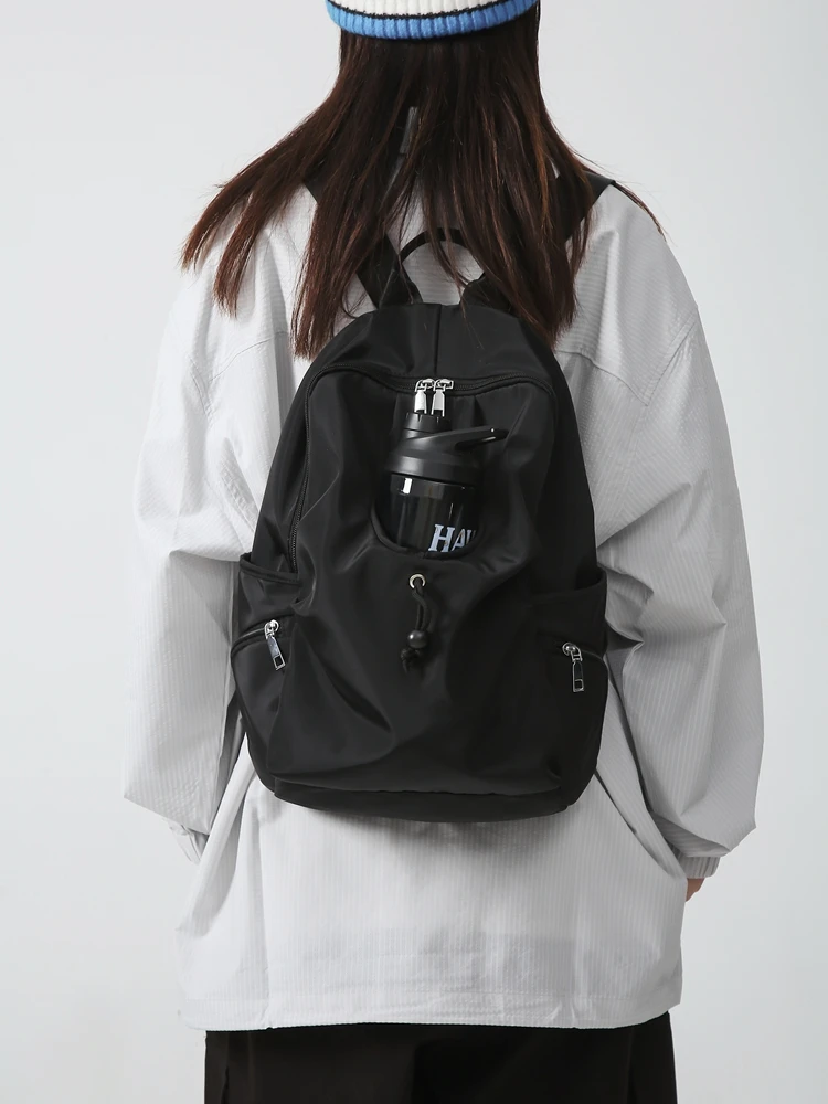 

Большая вместительная простая однотонная нейлоновая мужская водостойкая повседневная сумка для ноутбука с четырьками для телефона и документов