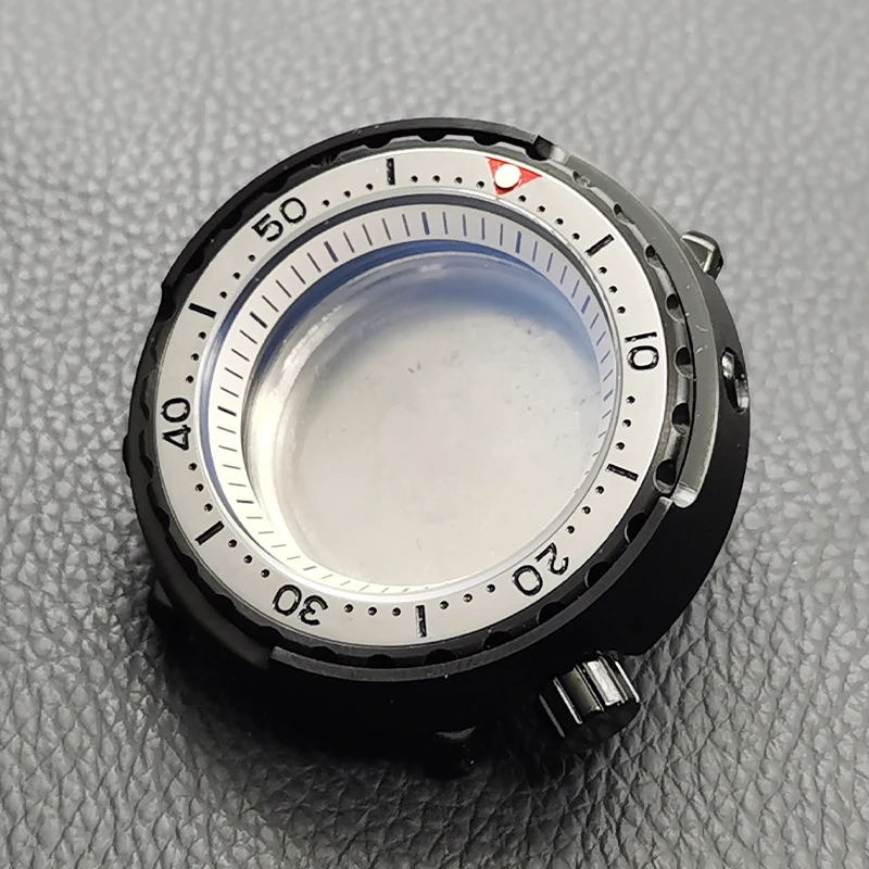 Mod Seiko Black Canned Tuna Watch Cases Fits NH35 NH36 4R36 4R35 7S26 Movements Fashion Bezel Insert Ring Men Watch Repair Parts