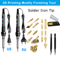3D Printing Accessories Solder Iron Smoothing Tool Kit, 3D Printing Modify Finishing Tool Soldering Welding Iron Kit Heat Insert
