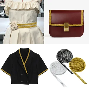 Vintage und Silber Gold Baumwolle Krawattenrandband, Garrison -Grenze für Garrison, Stoff auftragen, Stoffnähten, DIY -Handwerk, Kleidungsmaterialzubehör Accessoires 6 Hauptverkäufe besticktes Gorgungsband - №2