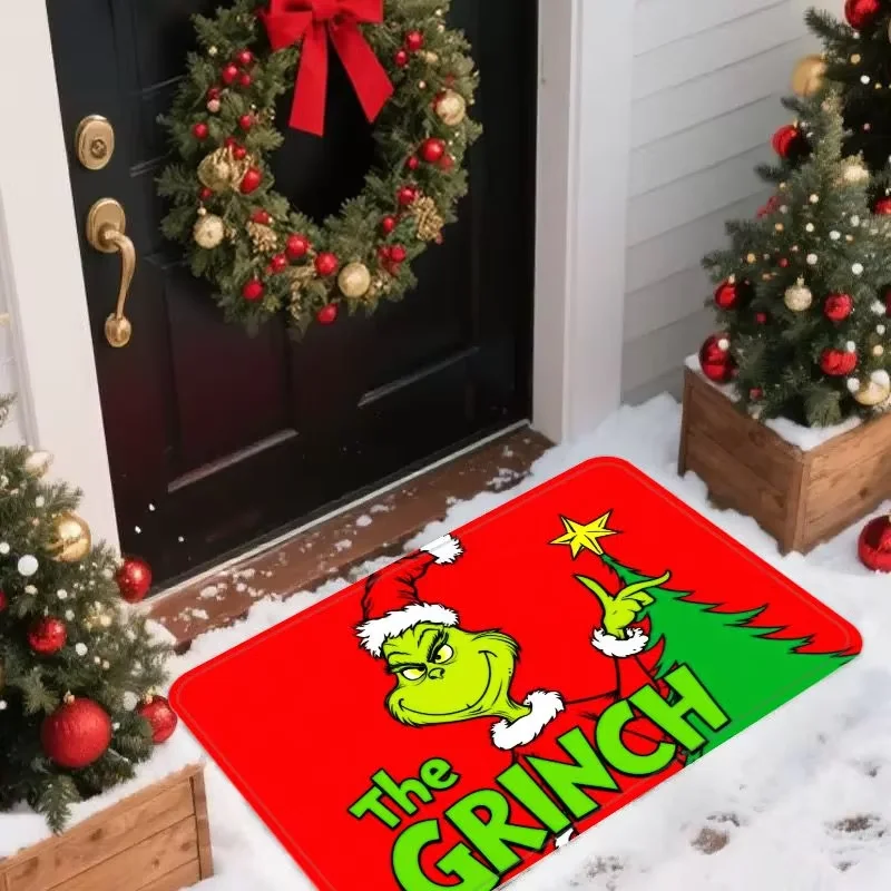 VIKAMA Christmas Mat Outdoor Welcome Mat Living Room Decorative Mat Bedroom Kitchen Balcony Comfortable in And Out Foot Mat