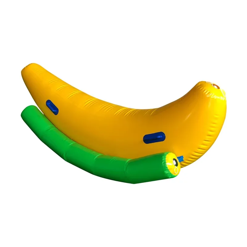 Inflatable Banana Seesaw Floating Boat Teetertotter Sport Games Recreation Equipment Rocker with Handles