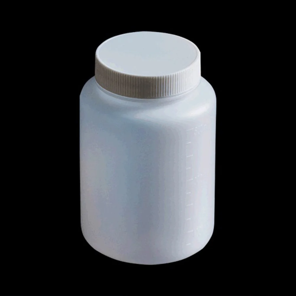 1Set Reagent Bottle Thickened Wide Mouth Plastic Biochemical Storage Bottle 500Ml Leakproof Scale Design Multipurpose Liquid