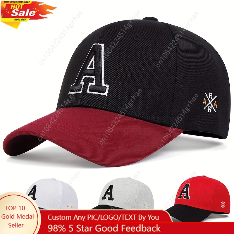 

Unisex A Letter Side AR Embroidery Baseball Caps Spring And Autumn Outdoor Adjustable Casual Hats Sunscreen Hat