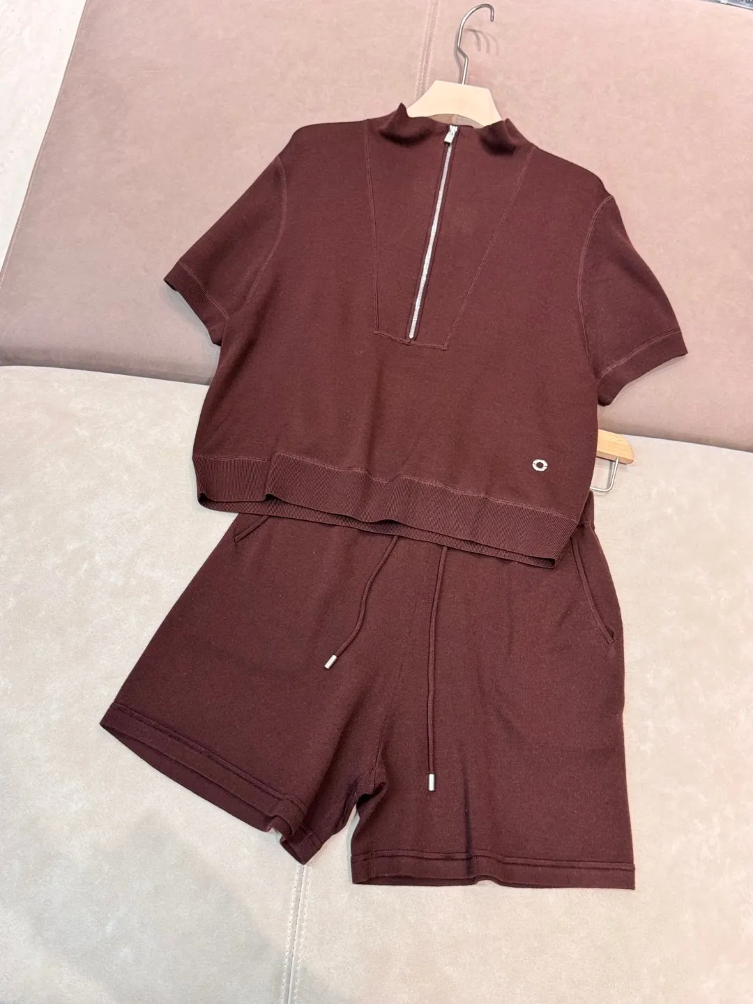 Conjunto de roupas casuais de lã merino de malha de cor sólida de alta qualidade