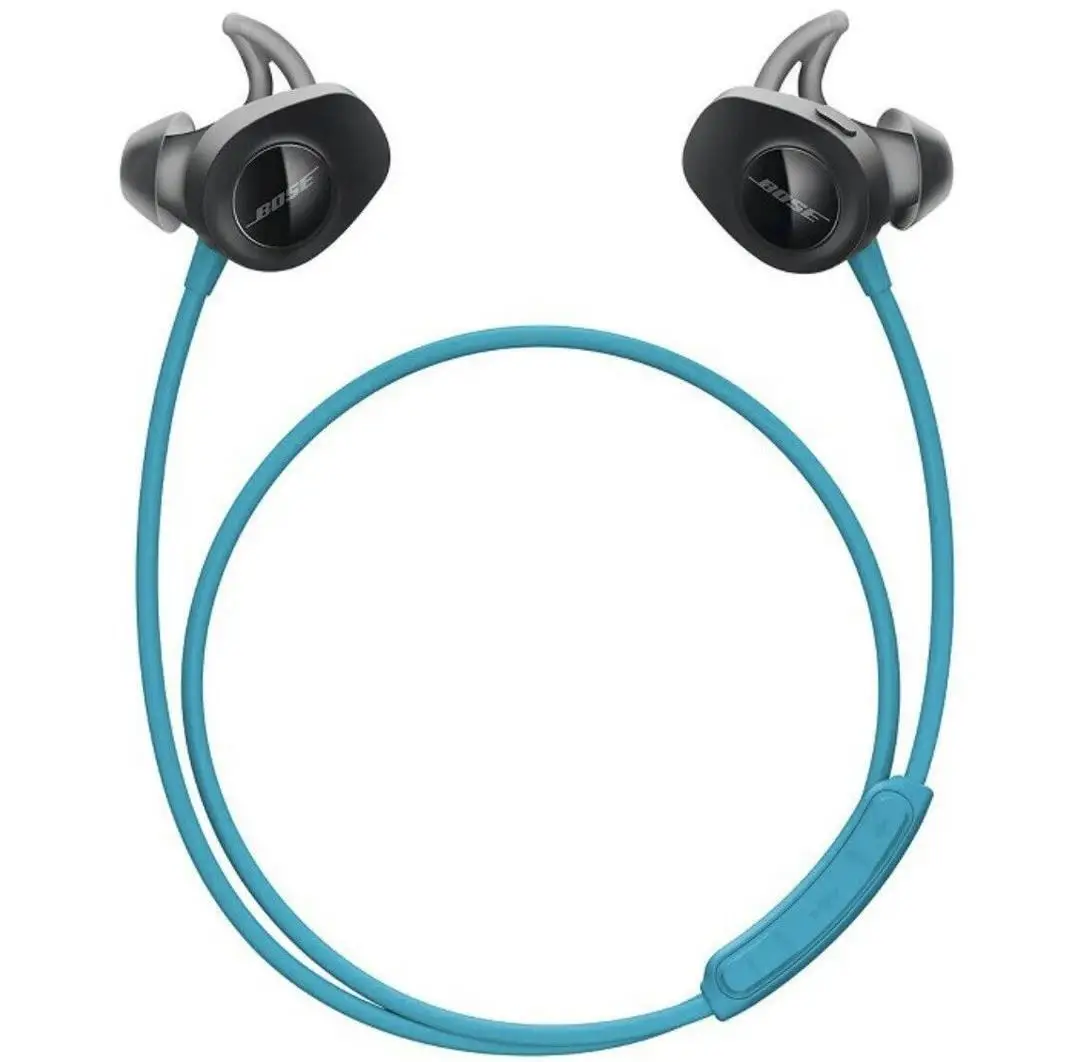 SoundSport headphone Bluetooth nirkabel, Earbuds olahraga biru Aqua