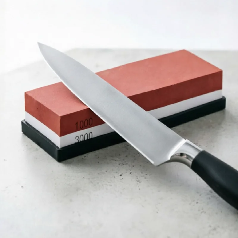 Dual-sided Whetstone Set, White Corundum Sharpening Stone for Quick Edge Restoration & Polishing