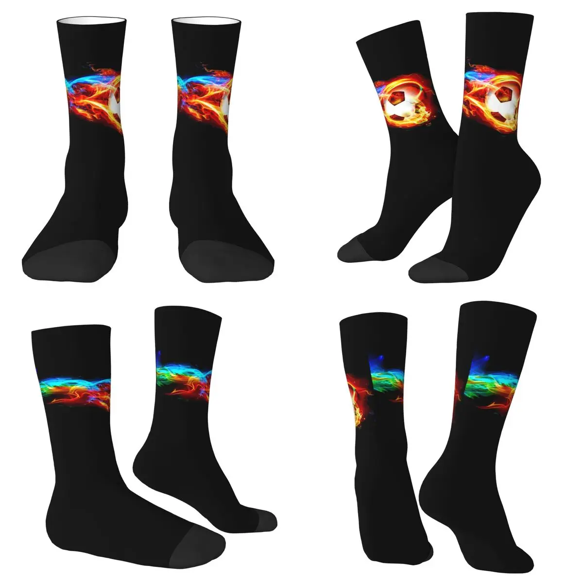 Футбольные носки (4) в стиле Харадзюку, супер мягкие чулки, всесезонные длинные носки, аксессуары для унисекс, рождественские подарки