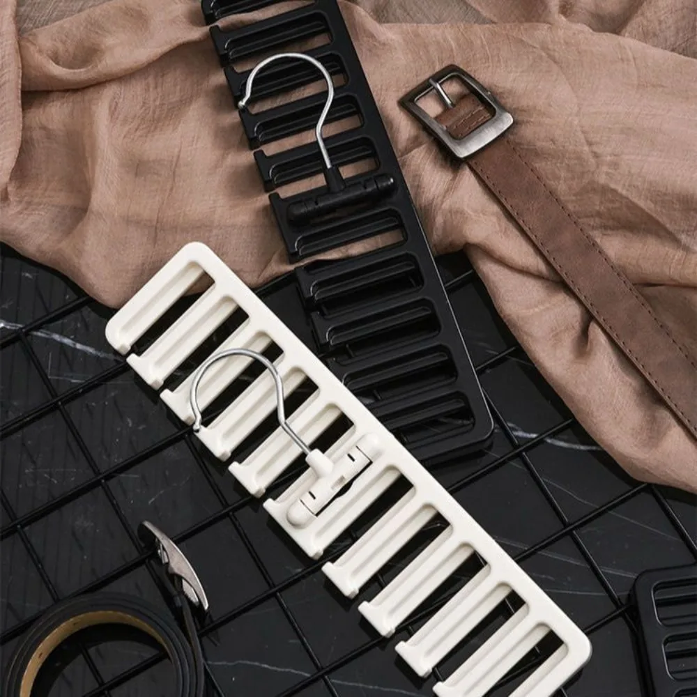 ABS Tie Belt Hanger Portable Closet Organization Storage Holder Hanging Organizer Rotating Belt Storage Rack Home view 4