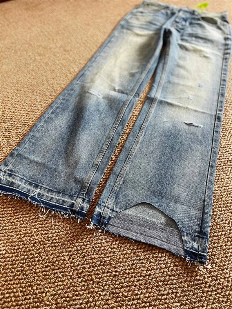 ERD jeans strappati lavati retrò pantaloni svasati pantaloni da uomo