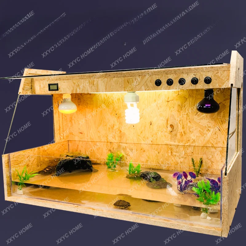 

Turtle Feeding Box Rutin Chicken Box Pet Climbing Box Insulation Turtle Box Ecological Solid Wood Turtle Box