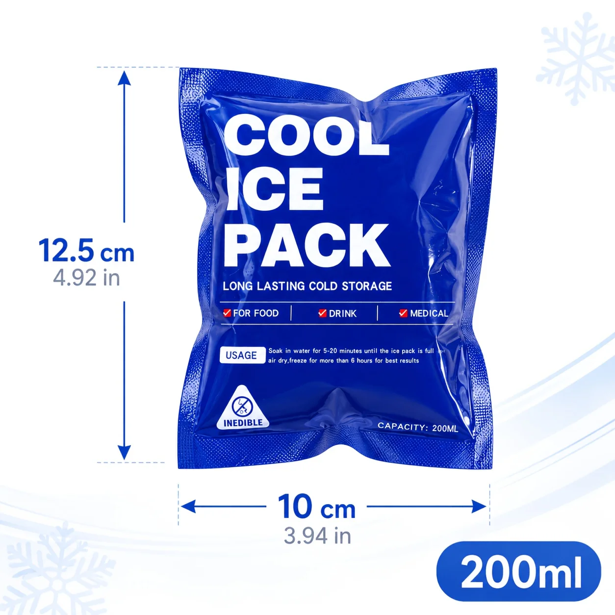 10 oder 50 Stück selbstabsorbierende Eisbeutel, wiederverwendbare Kälteisolierbeutel, Camping-Kühlpack für Lebensmittel, Frischhaltebeutel – Detail 2
