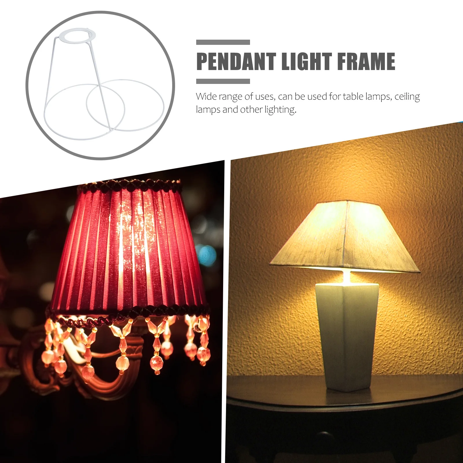 مخروط شكل عاكس الضوء إطارات DIY خمر سلك حلقة حامل ل قلادة مكتب أضواء الحديد معدن غطاء مصباح الإطار حلقة مجرب الدعم