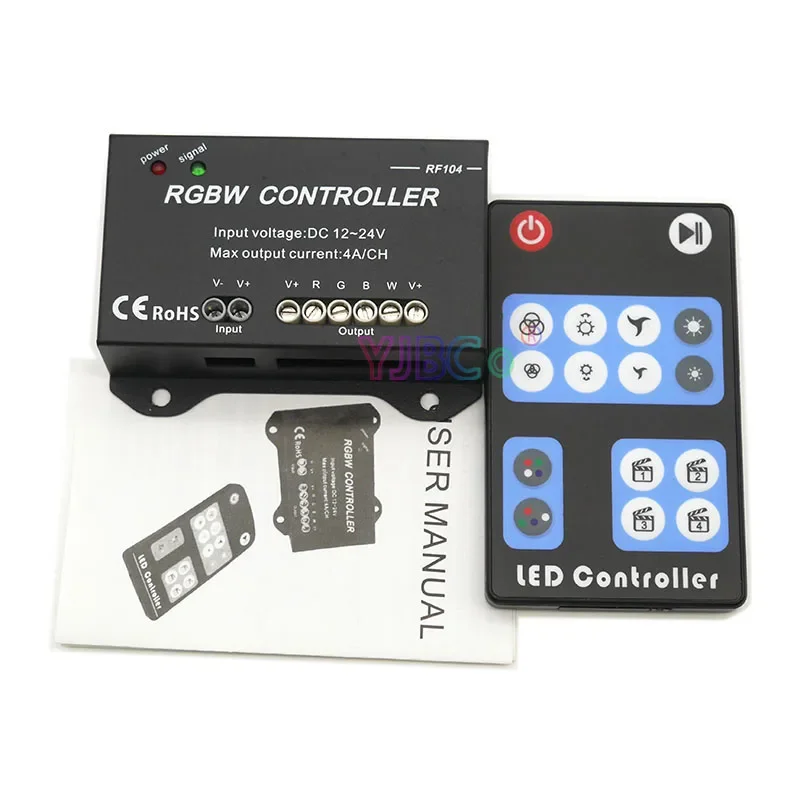 4 Channel RGBW Led Strip Controller RF104 DC 12V-24V 4A*4CH Light tape Dimmer Controller for RGB RGBW Led Intelligent Lamp