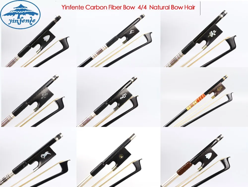 

Professional Carbon Fiber Violin Bow 4/4 Full Size Ebony Wood Natural Bow Hair