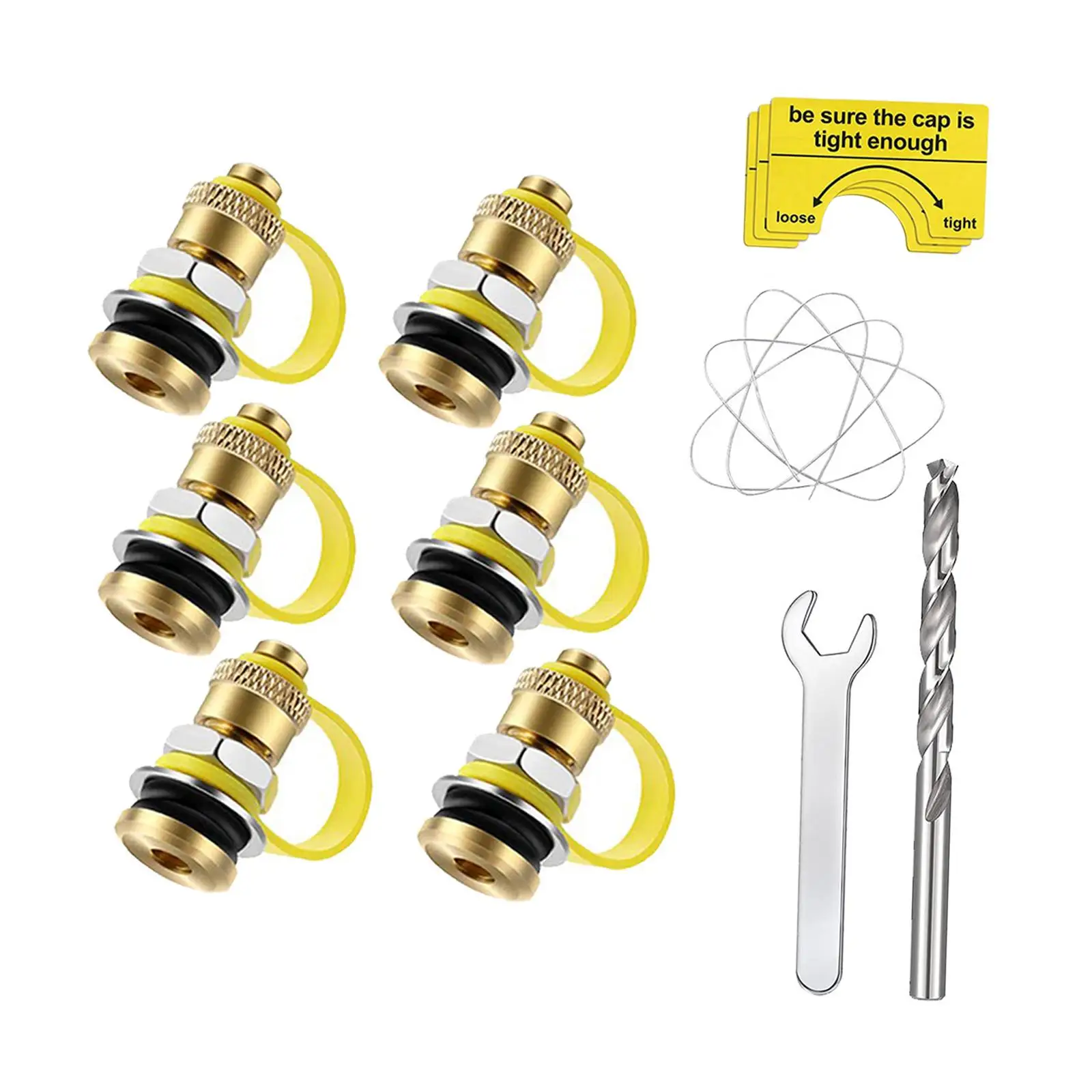 6x Universal Fuel Can Vents Caps Leakproof Faster Refills Smoothly Replacement Quickly Convenient to Use Brass Water Can