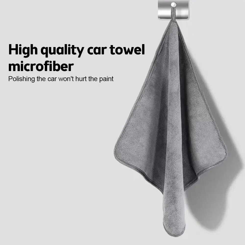 5PC high end ultra-fine fiber car wash towel super soft clean and dry cloth edge sealing strong water absorption car wash towel