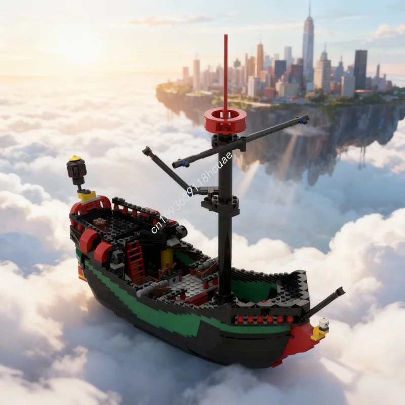 

909pcs MOC Pirates I Deluxe Crossbone Clipper Model Building Blocks Toy Construction DIY Christmas Gifts Assemble Creative Idea