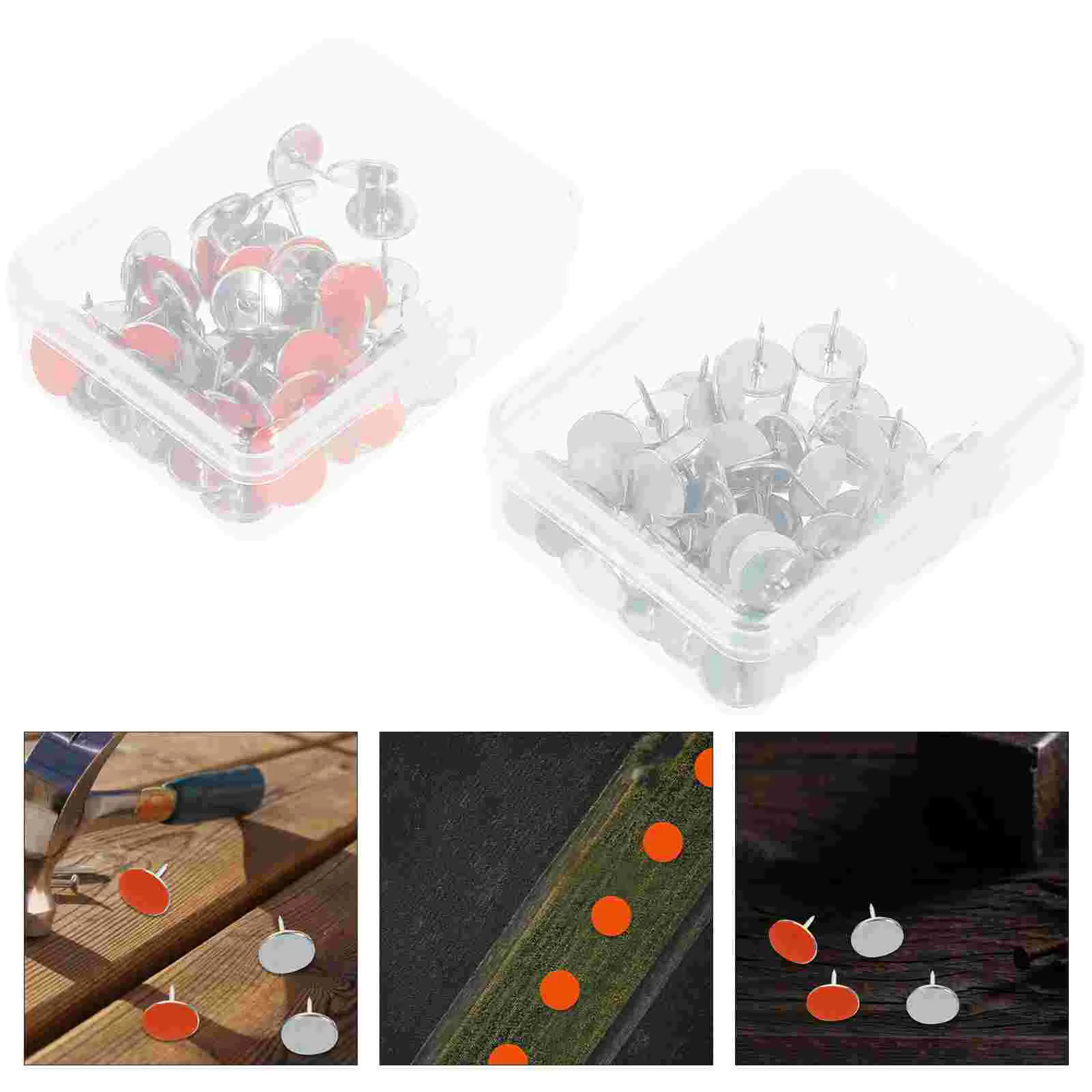 2 Boxes Reflective Warning Button Gear Hunting Hiking Camping Pins Large Thumb Tacks Trailer Accessories and Glow Markers