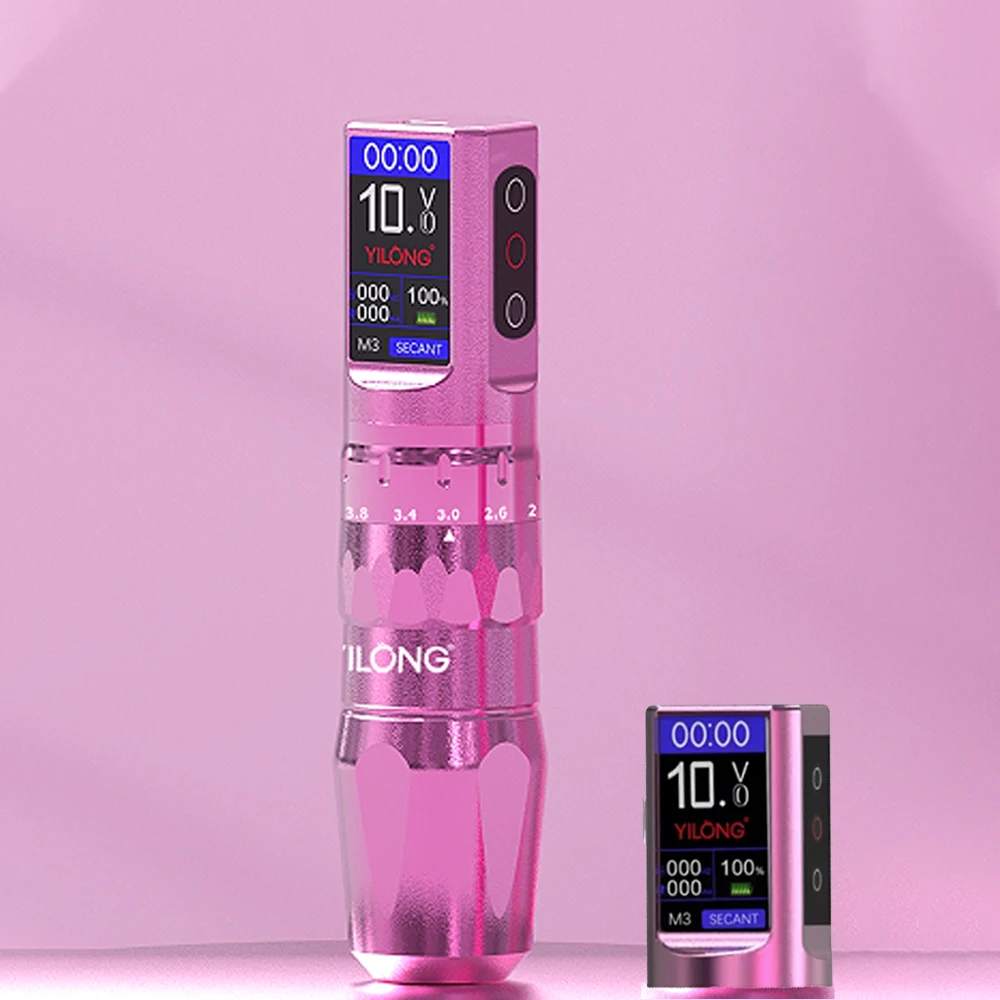 

Беспроводная тату-машинка YILONG с бесщеточным мотором 12000 об/мин, регулируемым ходом 2.2-4.2 мм, дисплеем заряда, для перманентного макияжа