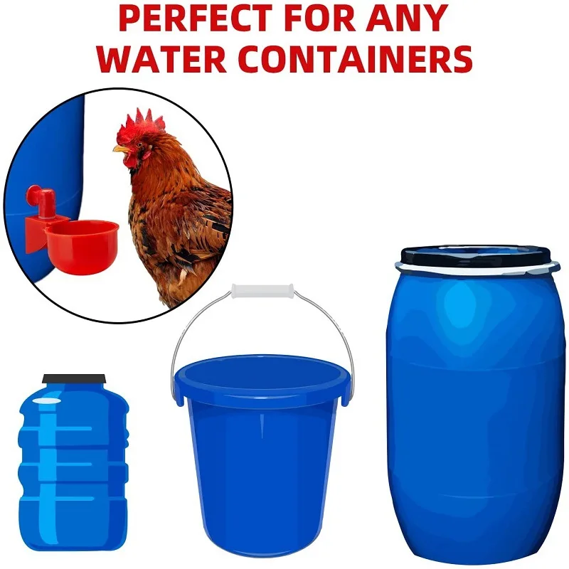 Chicken Duck Drinking Cup Automatic Drinker Chicken Feeder Plastic Poultry Farm Water Drinking Cups Water Feeder for Goose Quail