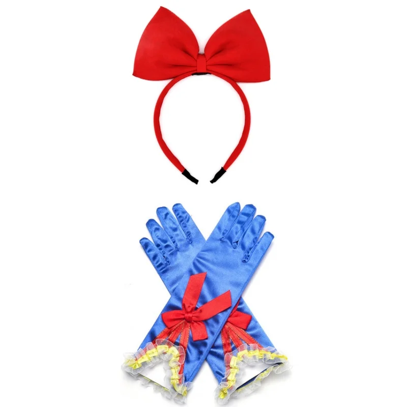 Children's Snow White gloves headband performance cosplay makeup ball party dress up printed gloves