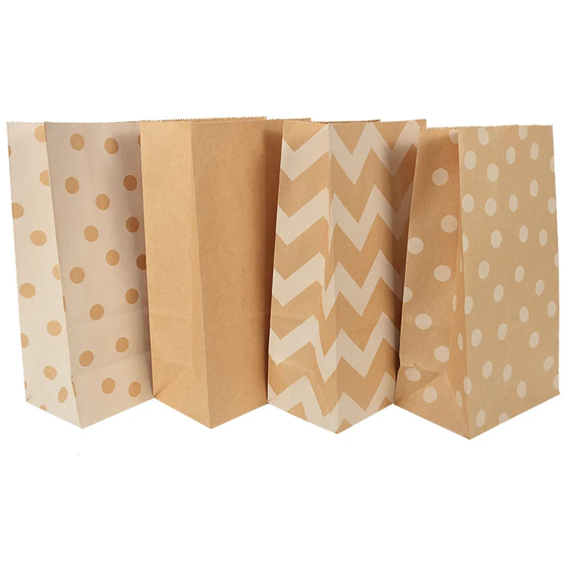 10/20/30Pcs Kraft Paper Gift Bags Candy Cookie Packaging Bags Wedding Birthday Party Decoration Supplies Baby Shower Christmas