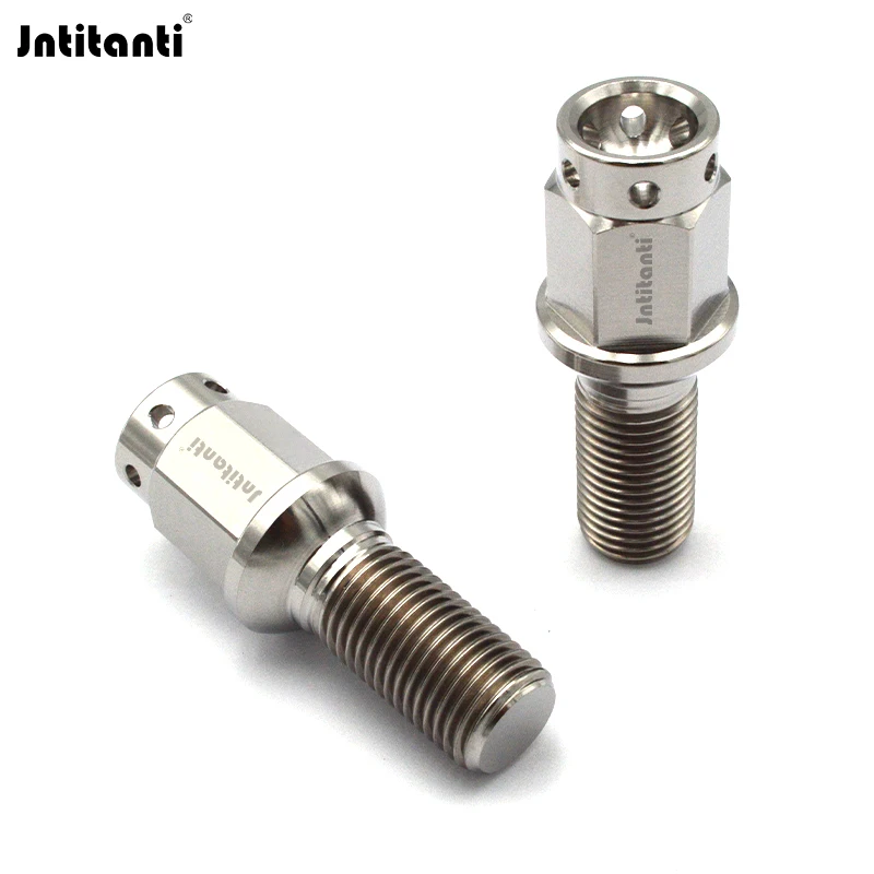 

Jntitanti Extended 17mm Hex Holes Head Spherical Seat Gr.5 Titanium Wheel Bolt M14x1.5 for VW Audi Wheel Locking
