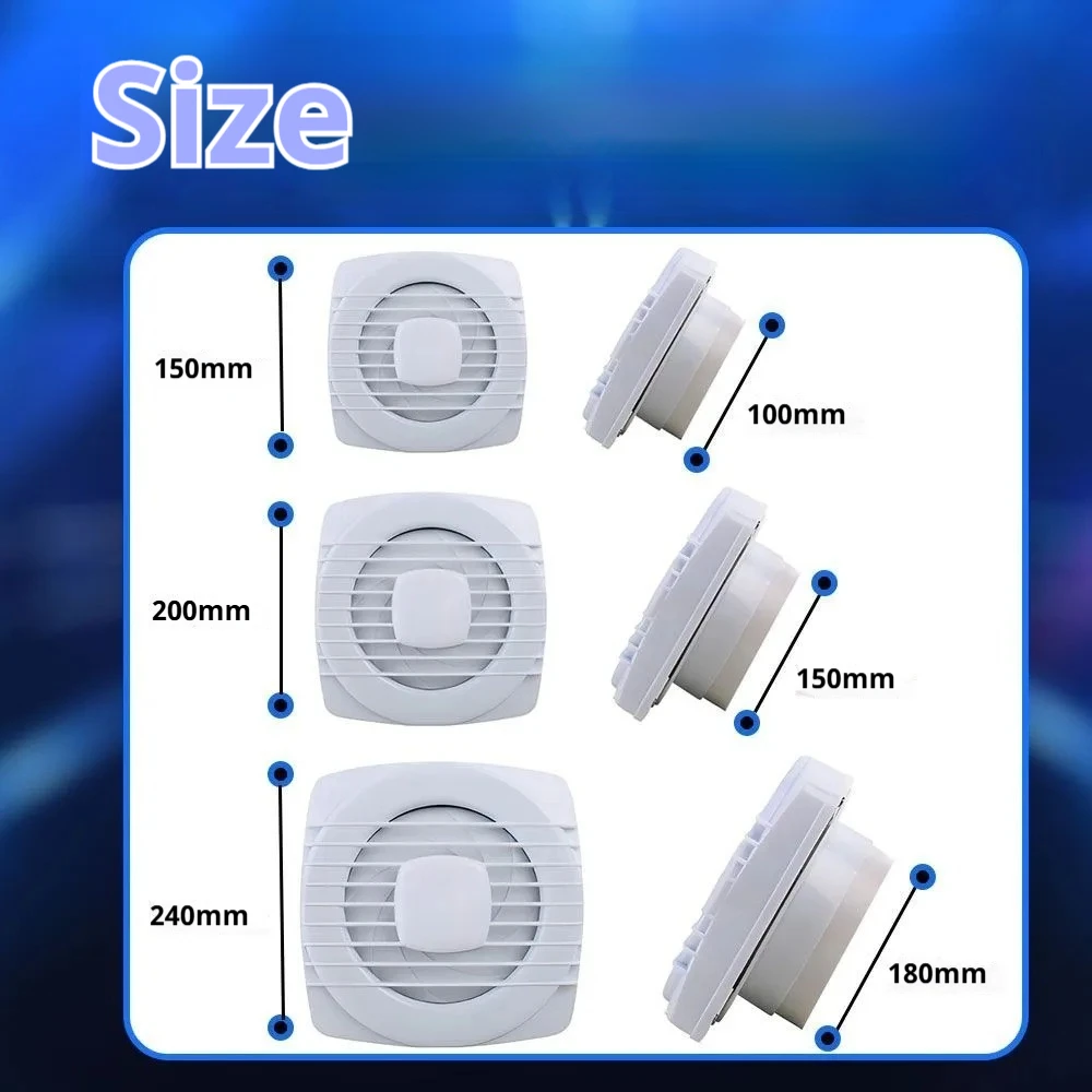 220 В 4/6/7 дюймов 110/150/180 мм бесшумный вентилятор сильный вытяжной вентилятор для оконной стены ванной комнаты туалета на кухне