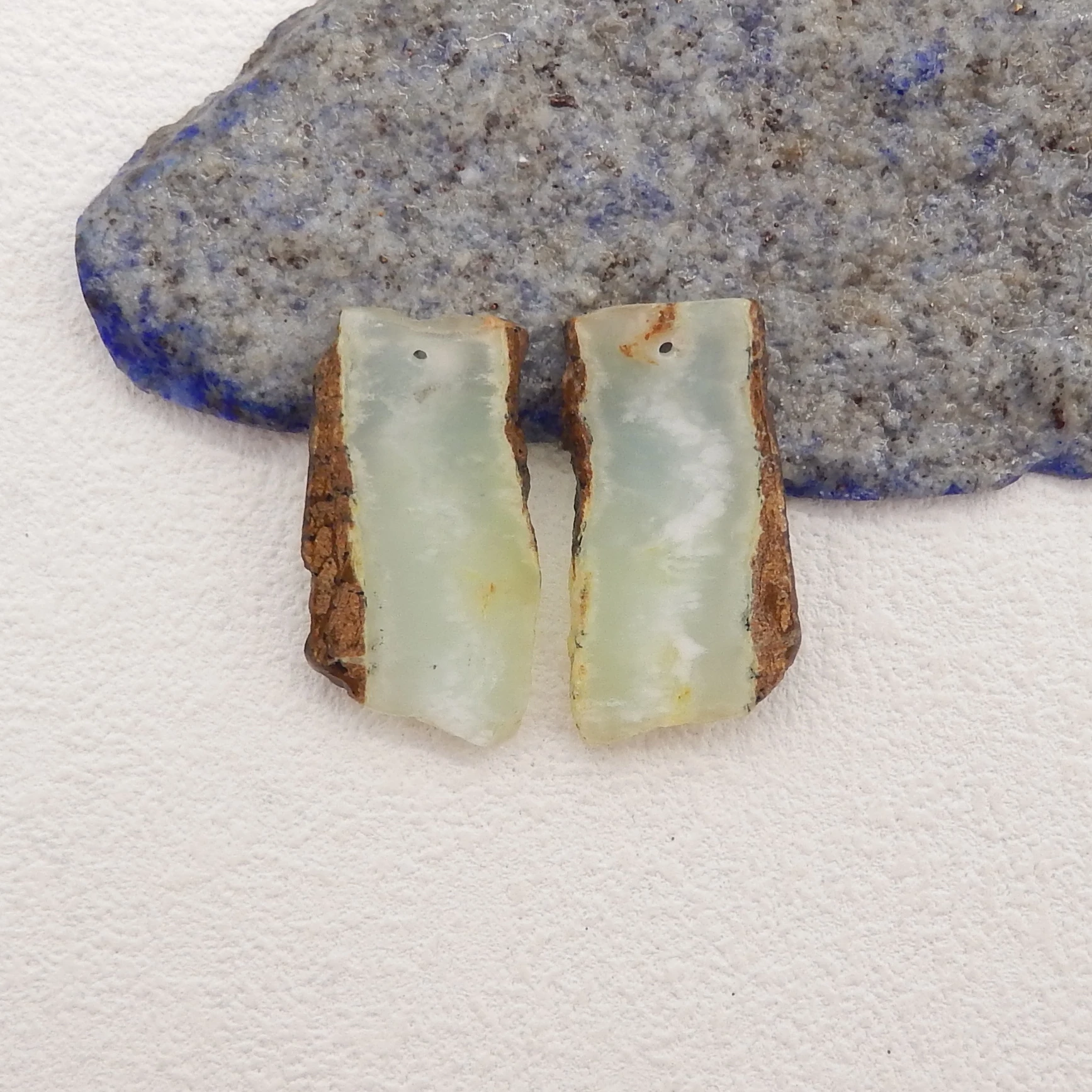 

Natural Stone Chrysoprase Nugget Earring Beads,Fashion Jewelry DIY Gemstone Earrings Accessories For Women 32x17x3mm 7g