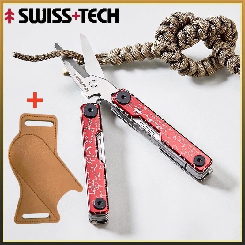 

SWISS TECH 12 в 1, мини-складные ножницы EDC, многофункциональный инструмент, портативное оборудование для выживания на природе, для кемпинга, многофункциональные инструменты