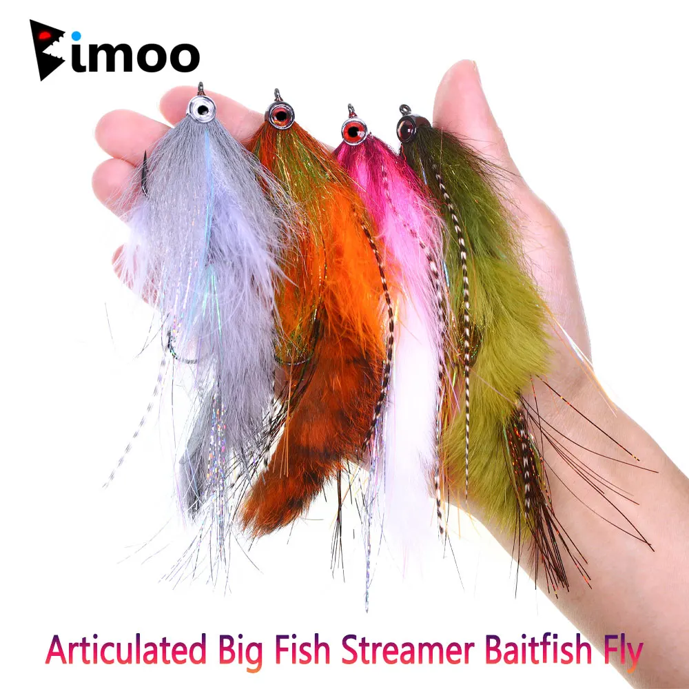 

4 шт. 5,91 дюйма шарнирный стример для большой рыбы Baitfish Fly Flash Grizzly седло Hackle Bait форель щука мускусный окунь морская рыболовная приманка