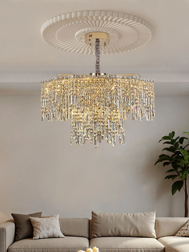 Living Room Crystal Chandelier 2025 New Light Luxury Dining Room Light Modern Simple Bedroom Study Creative Lighting Fixtures