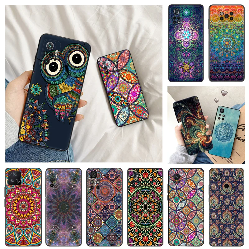 Ultra Thin Silicone Phone Case For Xiaomi Poco X3Pro X4 X5 C61 F3 F4 F5 C40 C50 C51 M5 M4 M3 Abstact Elephant Mandala Back Cover