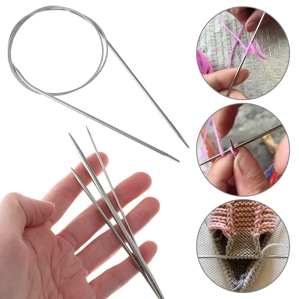 

Круглые шпильки из нержавеющей стали 80 см, принадлежности для рукоделия, крючок, вязальные спицы