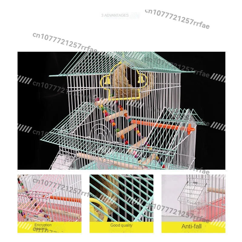 Parrot Bird Cage Parakeet Metal Birdhouse Heightening Breeding Cage Bird Nest Pigeon Supplies Factory Sold