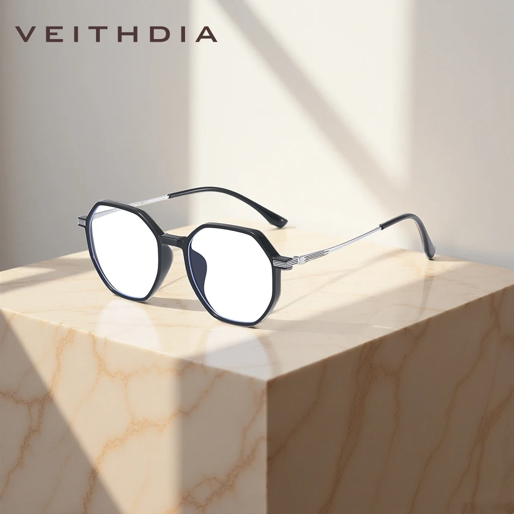 

VEITHDIA Новая модная многоугольная металлическая оправа для очков для женщин, очки с защитой от синего света, антибликовые очки для мужчин, винтажные VB30048
