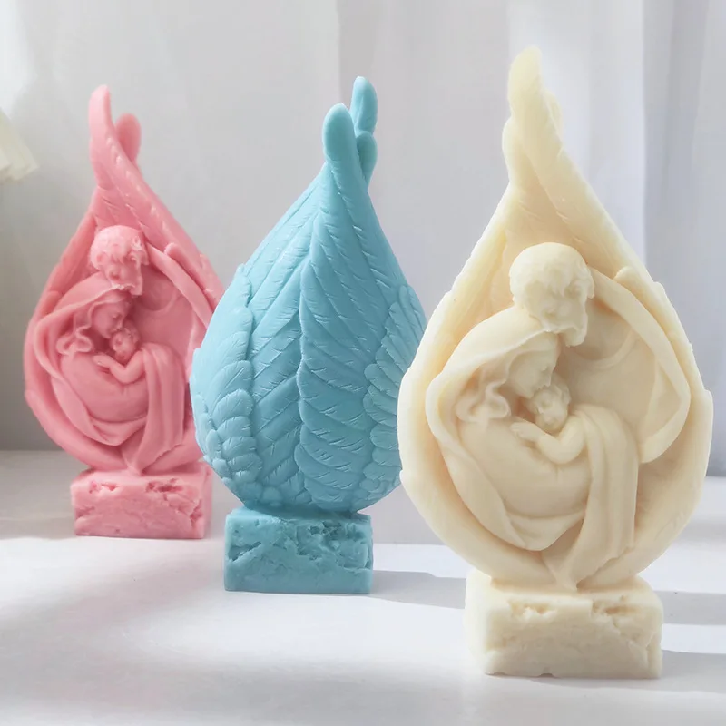 Silicone Scented Candle Mold, Our Lady of Jesus Family, 3D Plaster Mould, Art Sculpture, Home Decor, Souvenirs