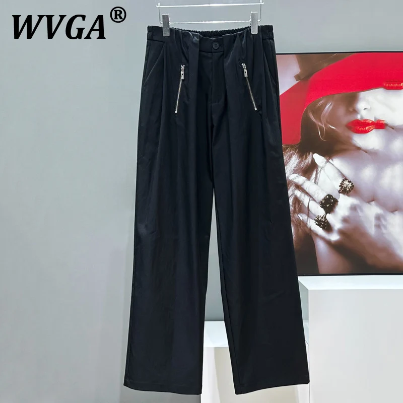 

WVGA Spring Autumn New Men Tide Y2K Niche Design Patchwork Pleated Soild Color Korean Style Straight Chic Casual Pants Ins W8063