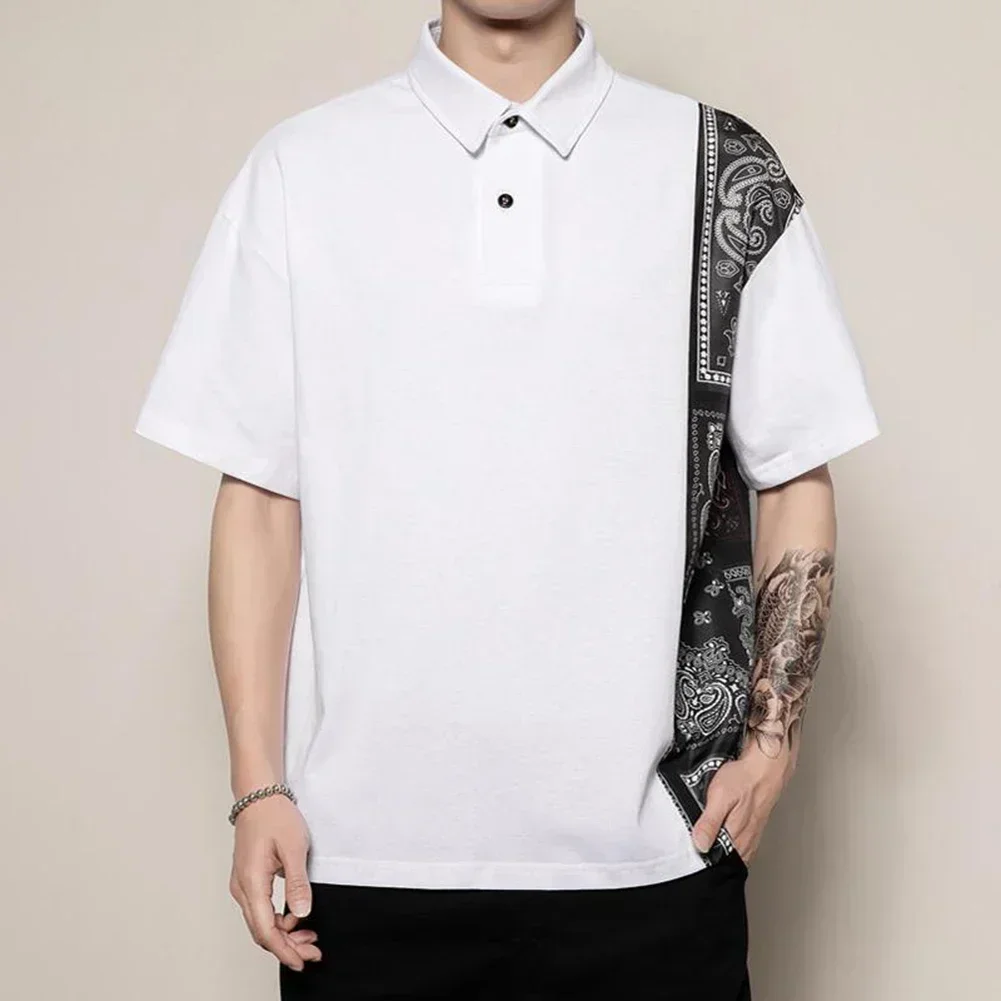 

Casual Wear Party Wear Casual Retro Shirt Men's Holiday Party Shirt Casual Shirt Patchwork Print Shirt Party Attire