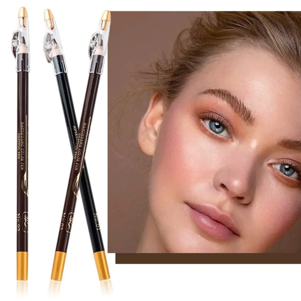 ใหม่ 5 สีกันน้ํา Long-Lasting Excellence Eyebrow Eyeliner ดินสอแต่งหน้าเครื่องมือความงามสีน้ําตาล/สีดําพร้อมฝาปิด Sharpener