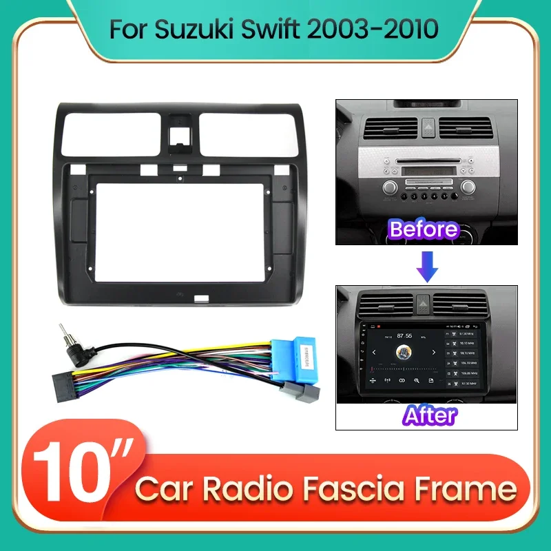 9-Zoll-Autoradio-Rahmen-Adapterkabel für Suzuki Swift 2003–2010, Audio-Frontplatte, Kunststoff-Blende, Armaturenbrett, Installations-Montagesatz