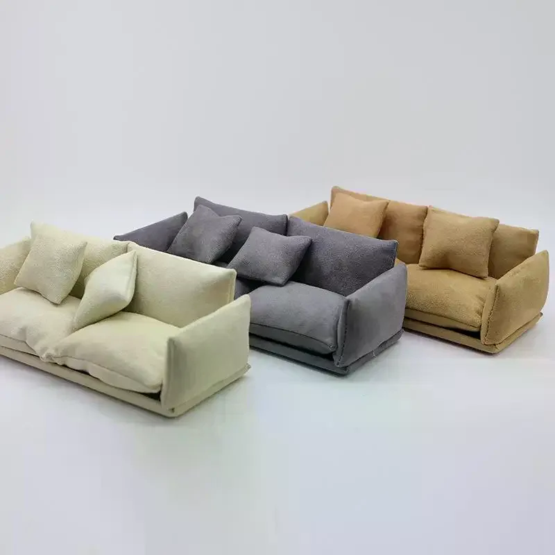 1 Set Kinderen Fantasiespel Speelgoed 1:12 Mini Poppenhuis Meubels Italiaanse Lederen Bank Simulatie Miniatuur Woonkamer Stoelen Decor